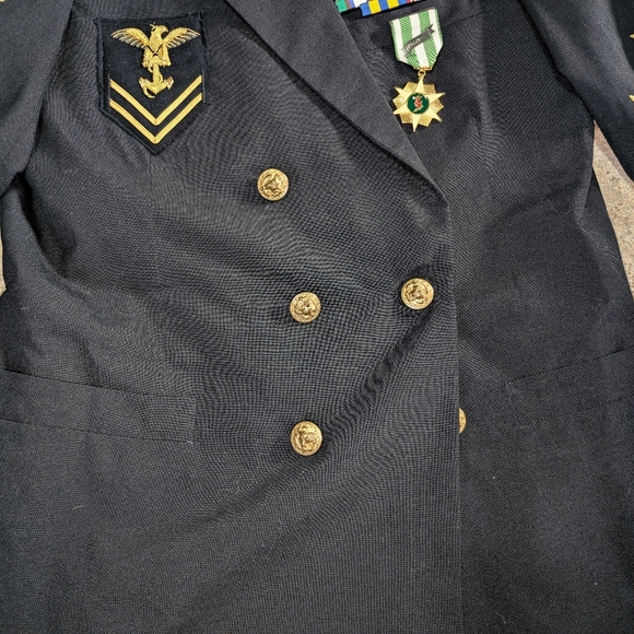 Gail Dauer Embellished Vintage 70s Military Dress Coat - Picture 7 of 13